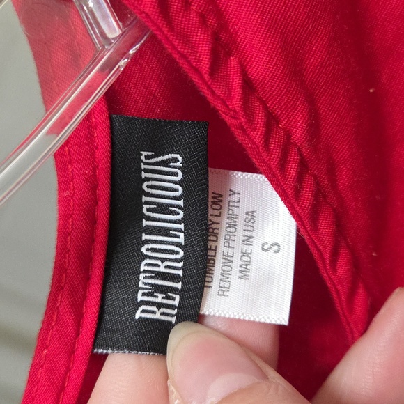 Retrolicious Red Tulips 100% Cotton Fit & Flare Dress | Vintage Inspired - Picture 7 of 10